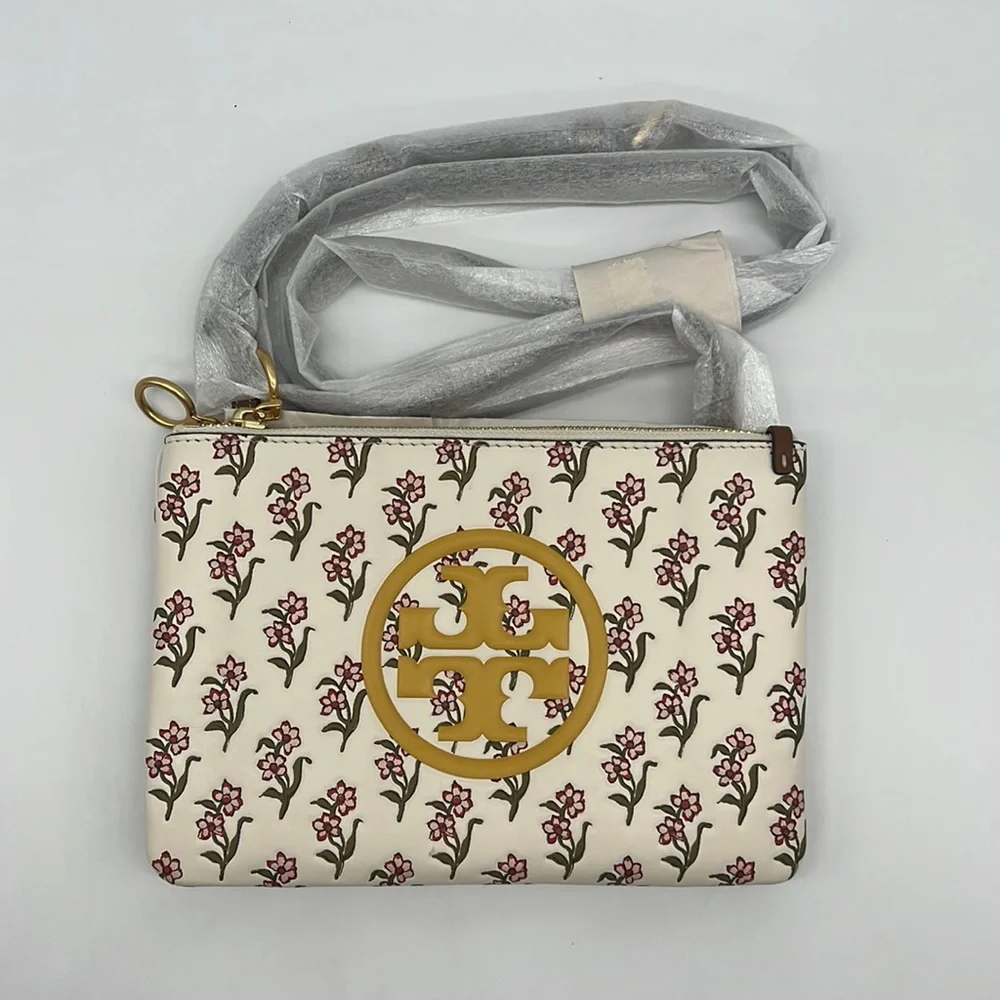 Tory Burch PERRY BOMBÉ PRINTED DOUBLE-ZIP Ditzy Borders Mini Bag